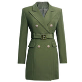 Keep You Accompanied Belted Blazer
