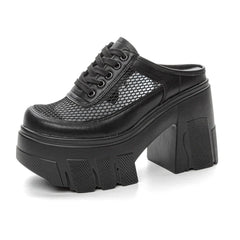 Breathable Mesh Platform High Heels