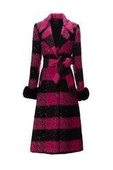 Lapel Striped Overcoat