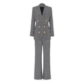 Trendy Geometrical Blazer Suit