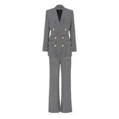 Trendy Geometrical Blazer Suit
