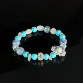 Turquoise, Kyanite, and Clear Quartz Bracelet — Handcrafted Healing Gemstone Bracelet