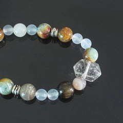 Multi-Gemstone Crystal Bracelet (Featuring Clear White Crystal) — Helps Balance Body & Mind and Boost Energy
