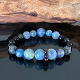Handcrafted Bracelet featuring Kyanite, Labradorite, and Obsidian — Healing Jewelry