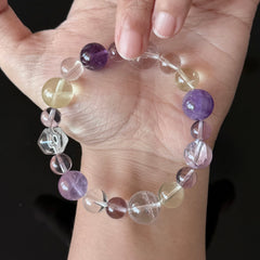 Amethyst, Citrine & Clear Quartz Bracelet