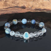 Handcrafted Aquamarine and Clear Quartz Bracelet — A Healing Bracelet for Inner Peace and Mental Clarity