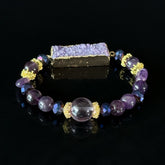 Scorpio Crystal Bracelet with Amethyst Druzy for Protection, Intuition & Energy Balance
