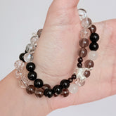 Black Obsidian, Smoky Quartz & Clear Quartz Protection Bracelet
