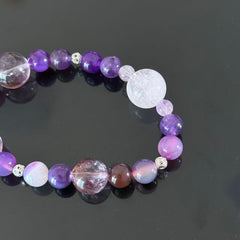 Dreamy Amethyst & Purple Agate Beaded Bracelet