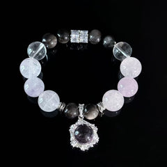Amethyst & Black Obsidian Under the Moonlight | A Niche-Design Bracelet with an Atmospheric Vibe
