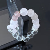 Rose Quartz & Clear Quartz Crystal Bracelet
