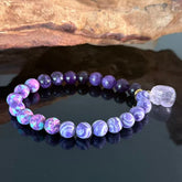 Handcrafted Purple Agate and Amethyst Bracelet — Jewelry for Enhanced Intuition, Protection, and Spiritual Healing
