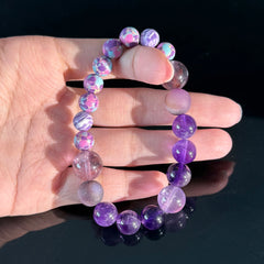 Amethyst & Dream Agate Crystal Bracelet