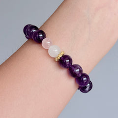 Amethyst & White Jade Bracelet