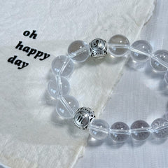 Pure Light Clear Quartz Zodiac Bracelet | Handmade Crystal Jewelry for Positive Vibes