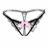 Pure Desire Lace Pearl Open Crotch Hollow Mesh T-Back