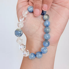 Blue Kyanite & Clear Quartz Bracelet
