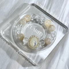 Purify your magnetic field and enhance your aura | White Crystal and Citrine Bracelet