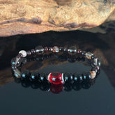 Handcrafted Obsidian and Red Crystal Beaded Bracelet — A Bracelet for Protection, Energy Balance, and Healing