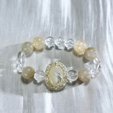 Purify your magnetic field and enhance your aura | White Crystal and Citrine Bracelet
