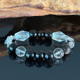 Handcrafted Obsidian and White Crystal Bracelet — A Crystal Bracelet Offering Both Protection and Healing Properties