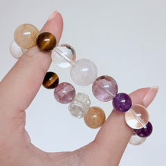 Amethyst, Blue Apatite, Citrine & Clear Quartz Chakra Balance Bracelet