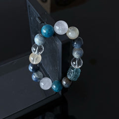 Blue Apatite, Kyanite & Clear Quartz Crystal Bracelet