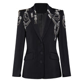 Gorgeous Heavy Crystal Beading Women's Short Coat