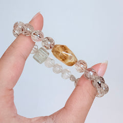 Rutilated Quartz & Citrine Prosperity Bracelet
