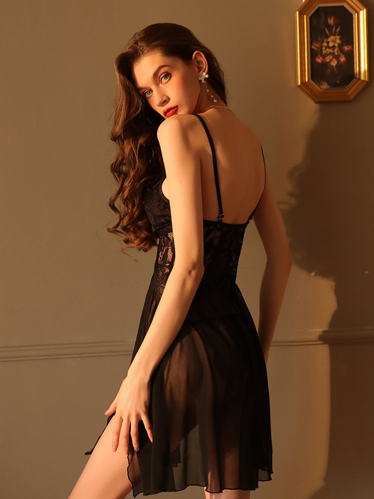 Floral Lace Babydoll Nightgown