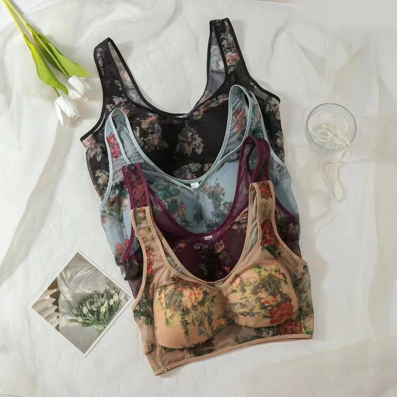 Women Ink Printing Vest Brassiere