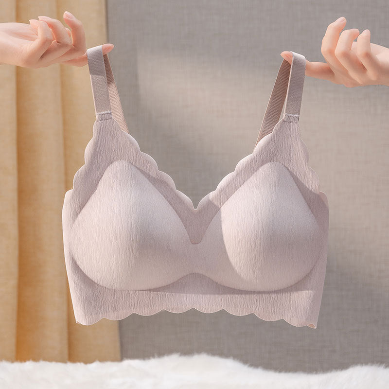 Summer Thin No Steel Ring Underwear Gathered Seamless Full-Coverage T-Shirt Bra