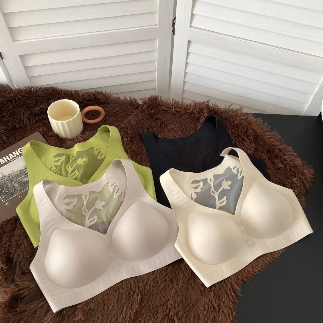 Seamless Deep V Hollow Vest Bra