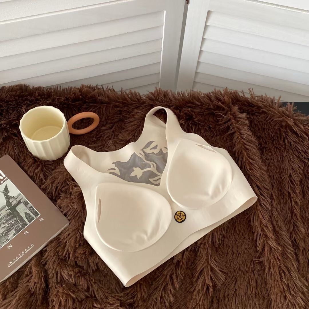 Seamless Deep V Hollow Vest Bra