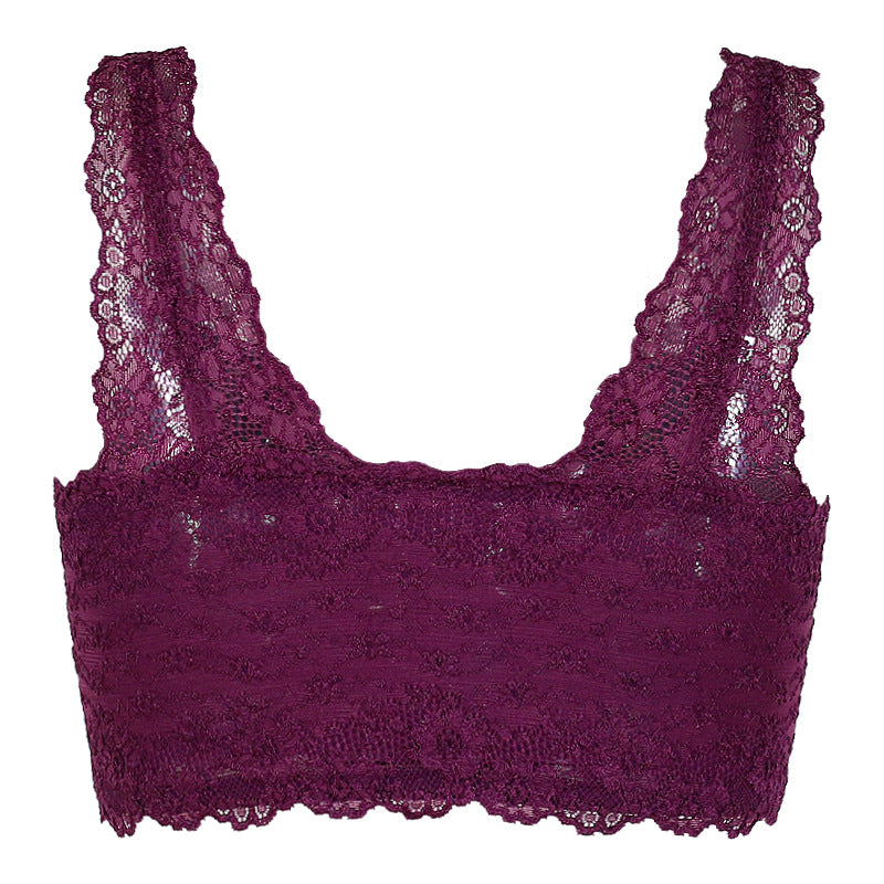 Zip Front Lace Push Up Bra