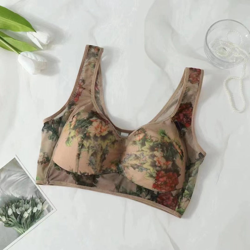 Women Ink Printing Vest Brassiere