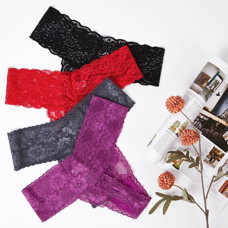 Seamless Lace See-through Underwear Thong