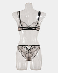 Ruffle Shoulder Strap Bra and Panty Set