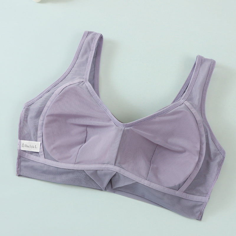 Wireless Lace Wide Strap Tank Top Bra