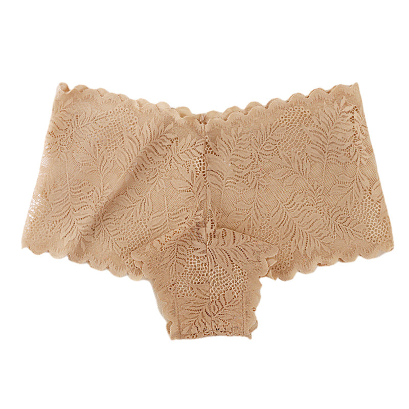 Alluring Breathable Lace Briefs Featuring Mid-Rise V-Shape Design