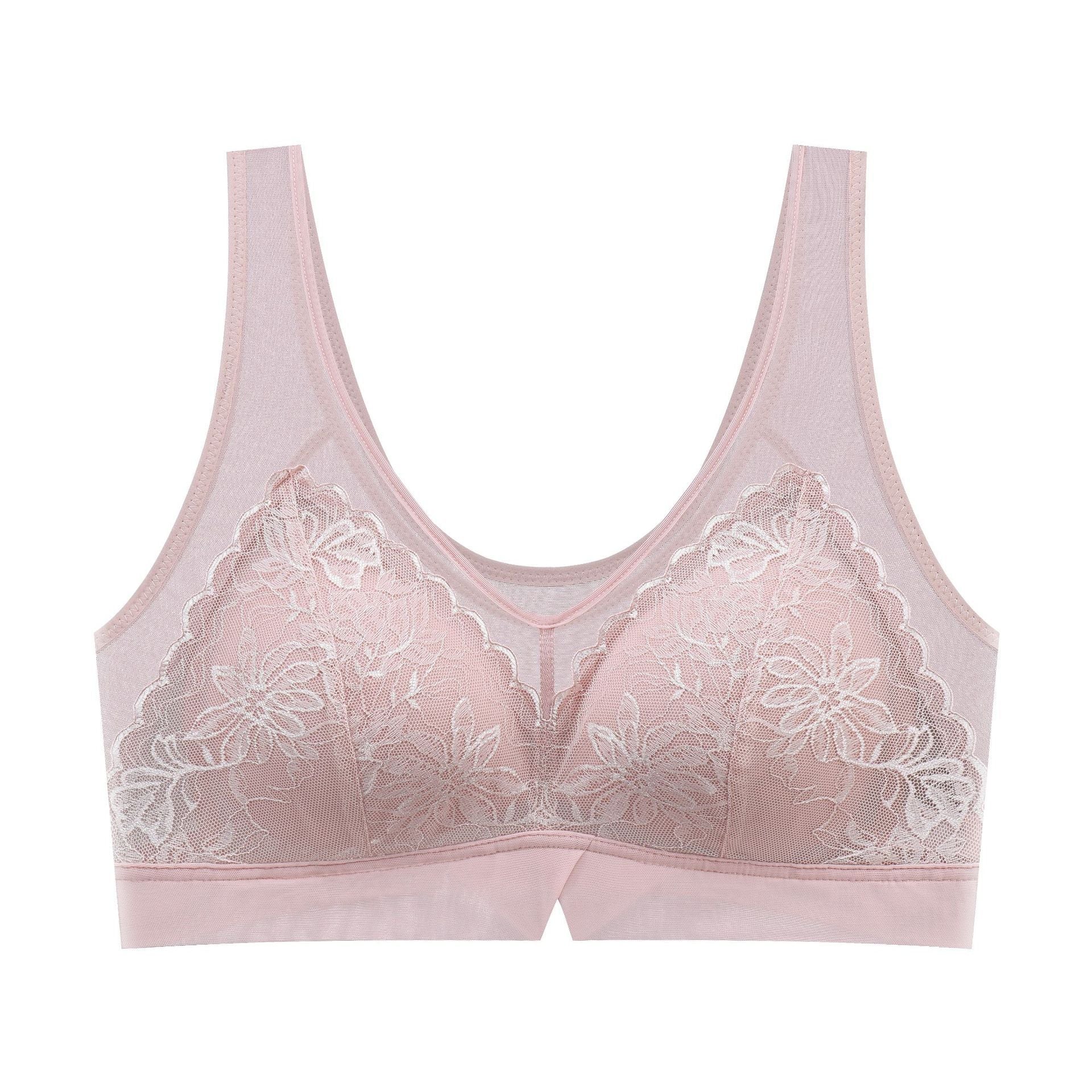 Wireless Lace Wide Strap Tank Top Bra