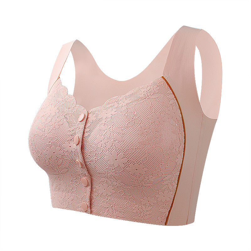 Front Button No Steel Ring Breathable Bra