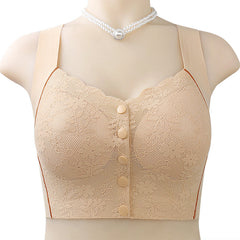 Front Button No Steel Ring Breathable Bra
