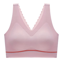 seamless push-up latex deep V comfortable bra