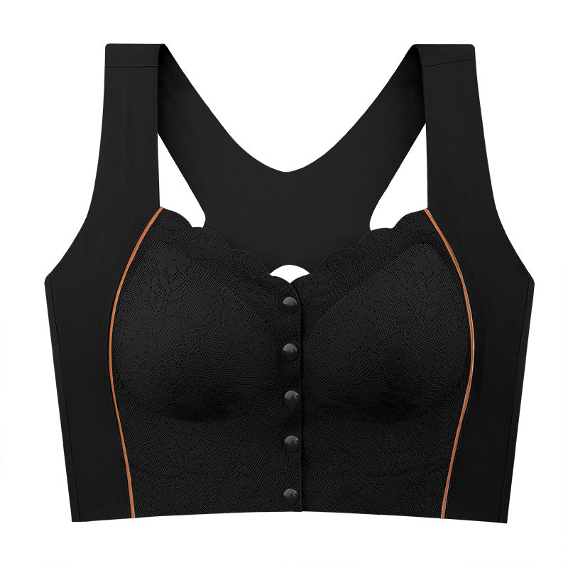 Front Button No Steel Ring Breathable Bra