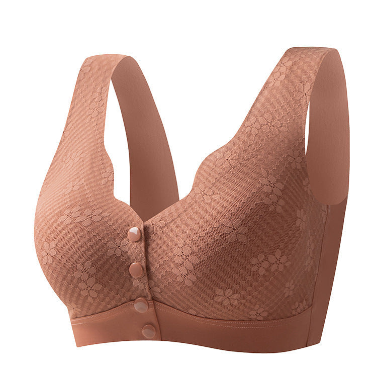 Front Button Wireless Large Size Tank Top Bra