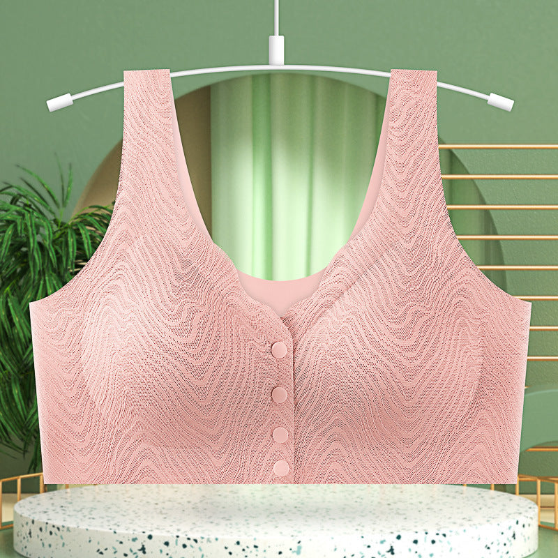 front button lace wireless bra