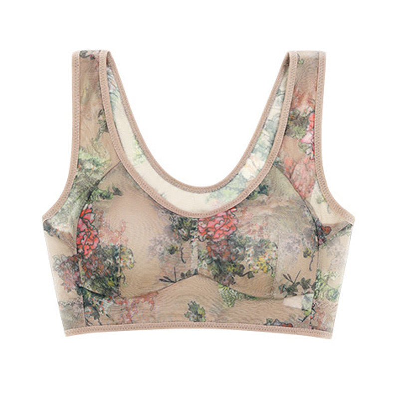 Women Ink Printing Vest Brassiere