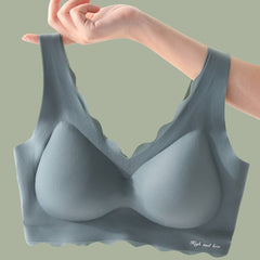 No Wire Ice Silk Seamless Bandeau Push-Up Bra