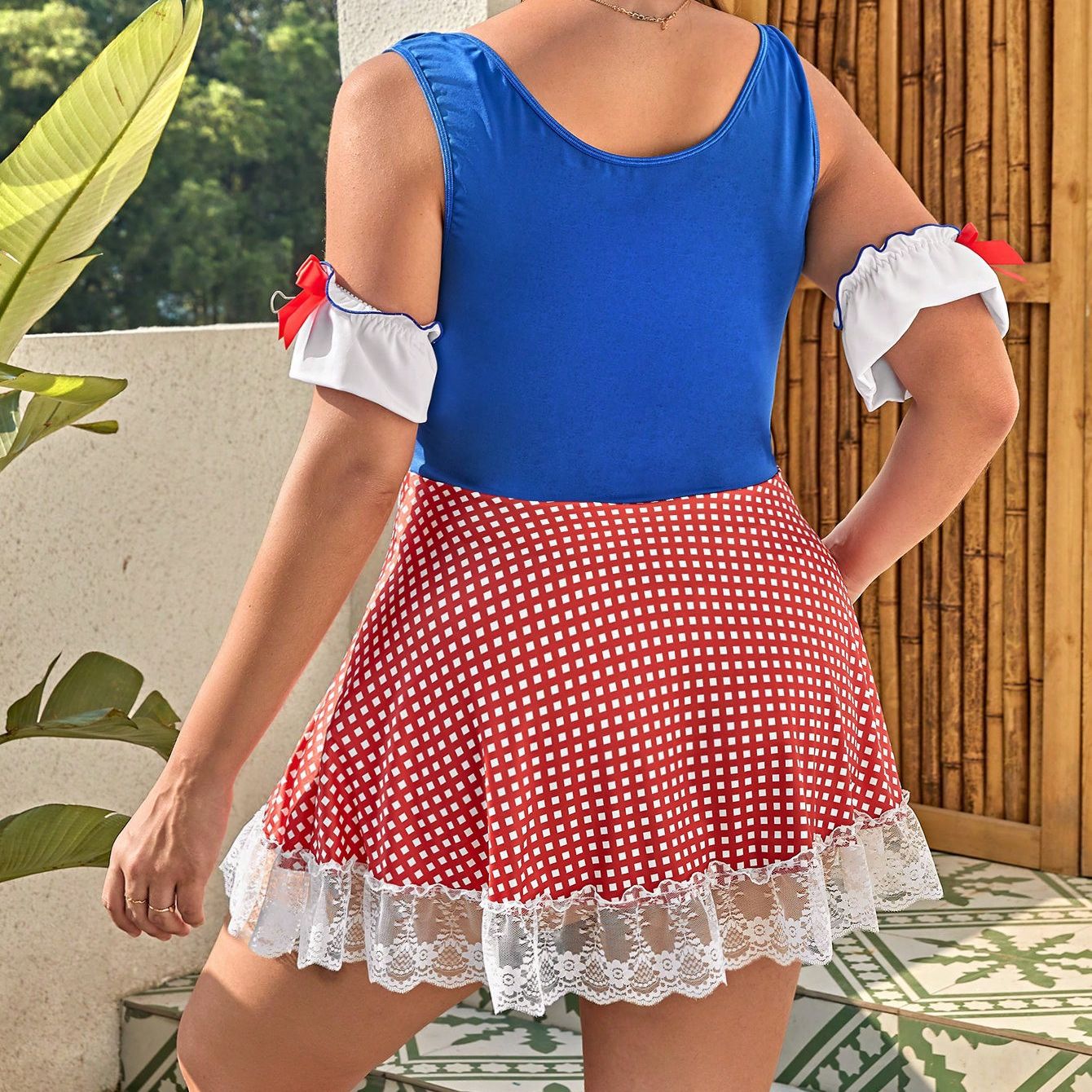 Plus Size Maid Costume Role Playing Jumpsuit Suit